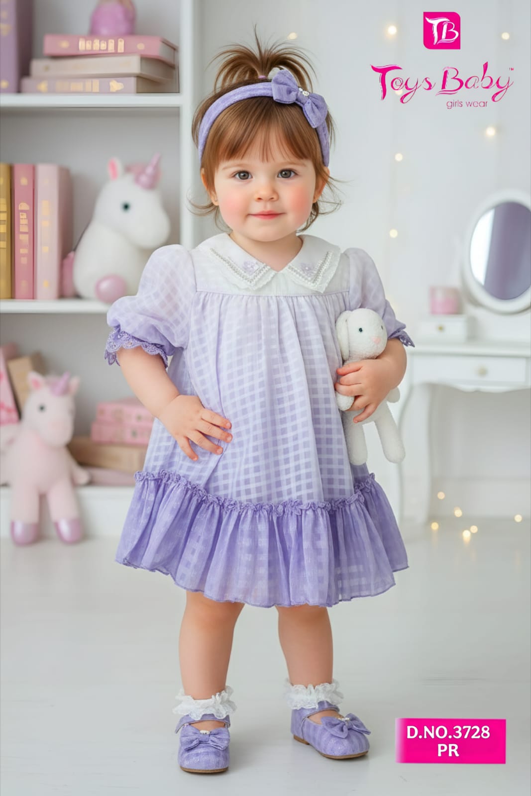 Girls Frill Ombre Checks Frock
