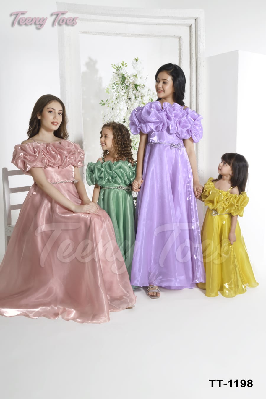 Girls Tissue Organza Party Wear Gown