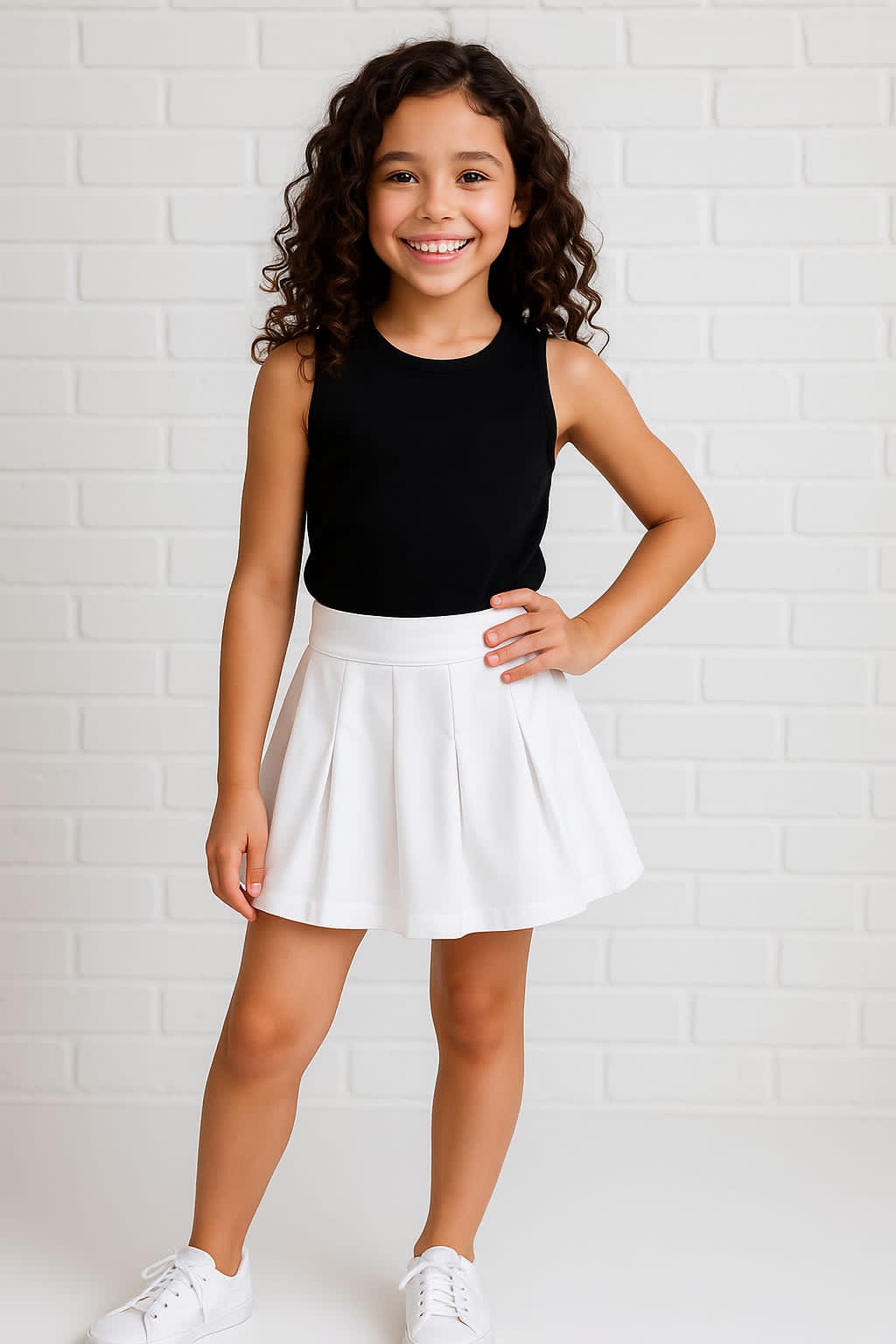 Girls Cotton Hosiery Casual Skirt with Attached Inner