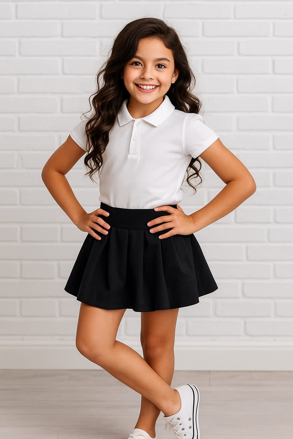 Girls Cotton Hosiery Casual Skirt with Attached Inner