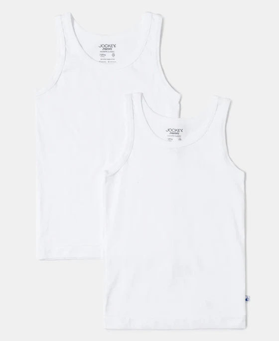 Boys Jockey Cotton Round Neck Sleeveless Vest (Pack of 2)