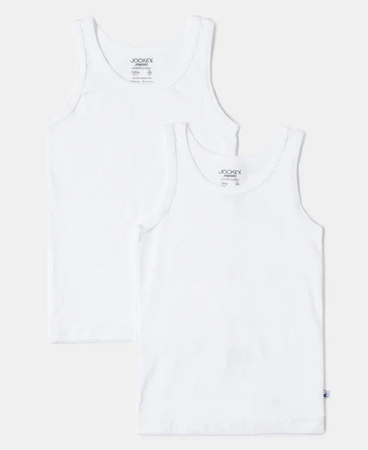 Boys Jockey Cotton Round Neck Sleeveless Vest (Pack of 2)