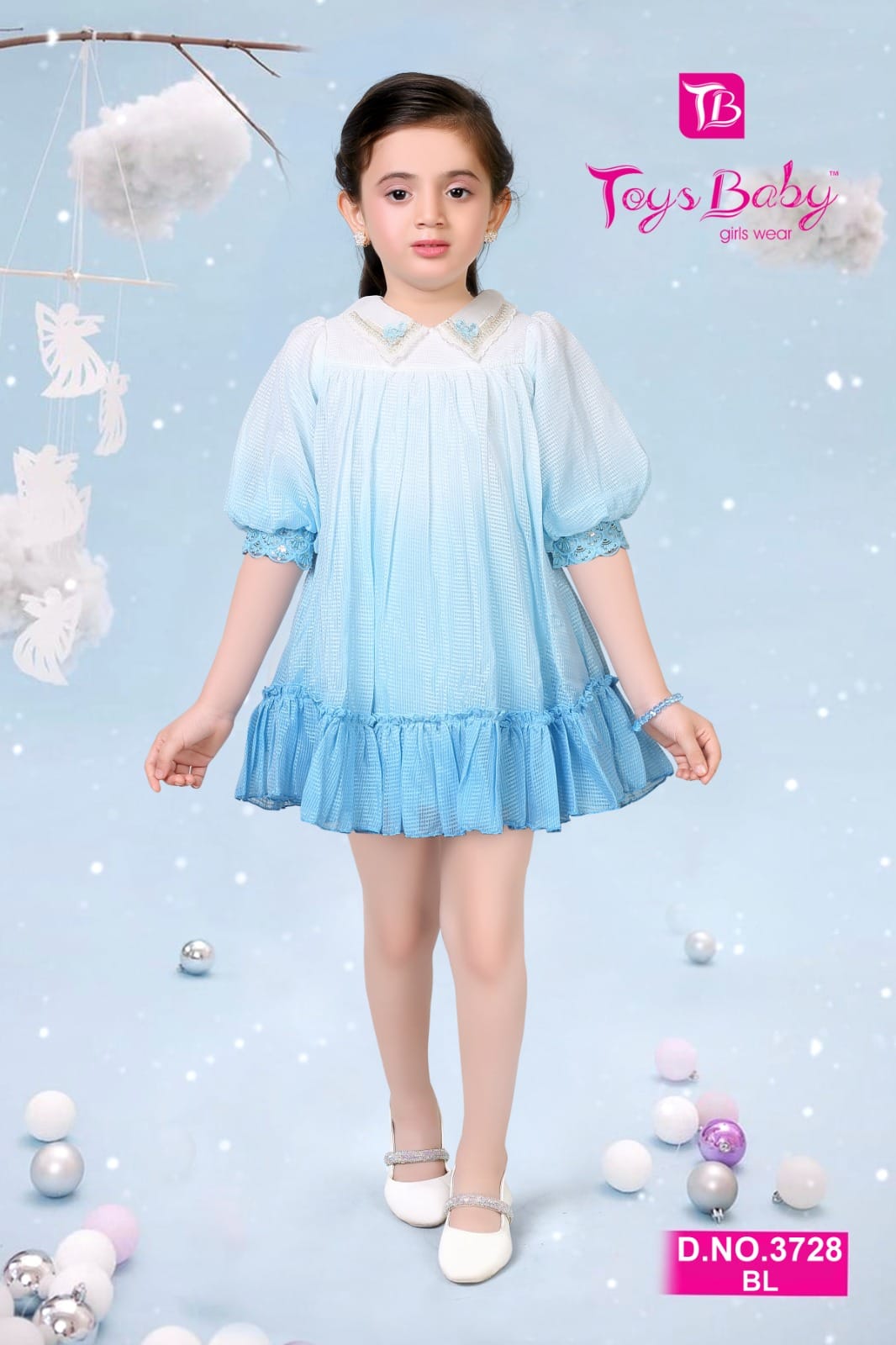 Girls Frill Ombre Checks Frock