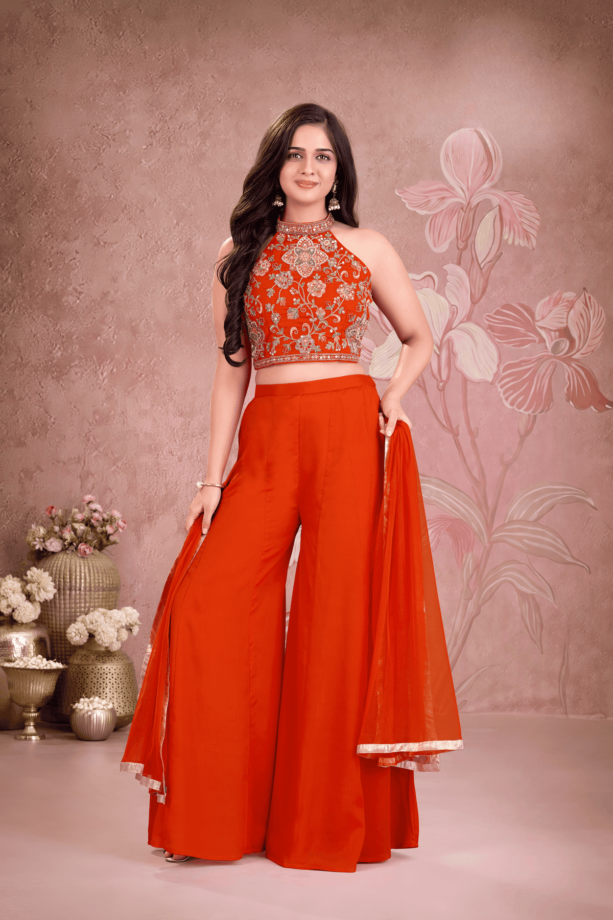 Girls Indo-Western Flared Palazzo Set