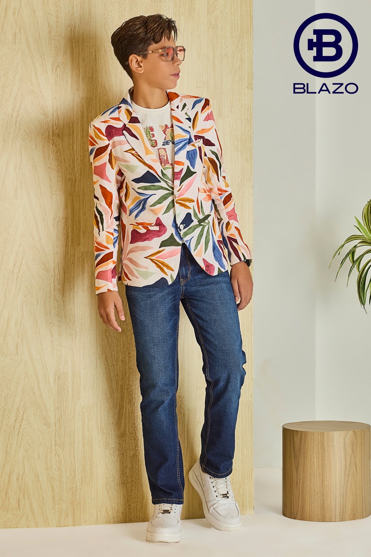 Boys Muslin Printed Multi Color Jacket