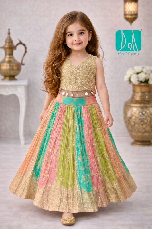 Girls Multi Color Ethnic Choli Set