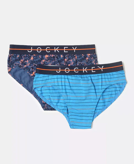 Boys Jockey Printed Brief with Ultrasoft Waistband (Pack of 2)