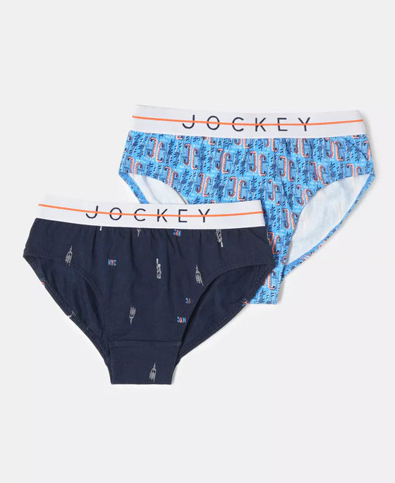 Boys Jockey Printed Brief with Ultrasoft Waistband (Pack of 2)