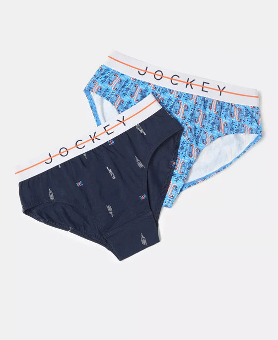 Boys Jockey Printed Brief with Ultrasoft Waistband (Pack of 2)