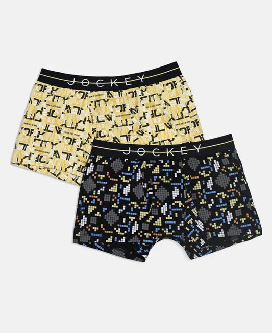 Boys Jockey Printed Trunk with Ultrasoft Waistband (Pack of 2)