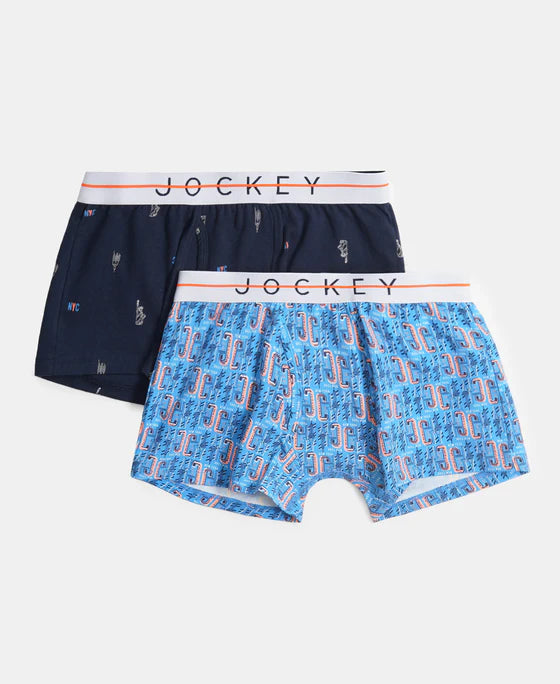 Boys Jockey Printed Trunk with Ultrasoft Waistband (Pack of 2)