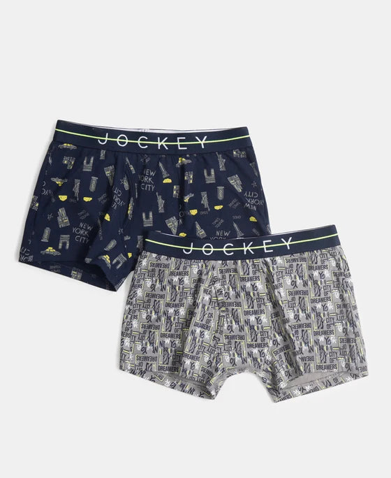 Boys Jockey Printed Trunk with Ultrasoft Waistband (Pack of 2)