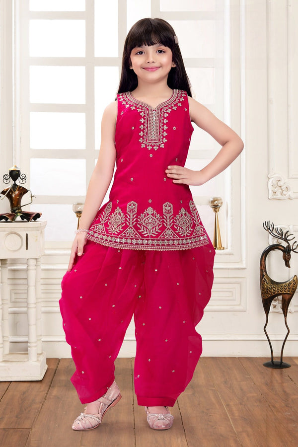 Girls Festive Embroidered Patiala Set