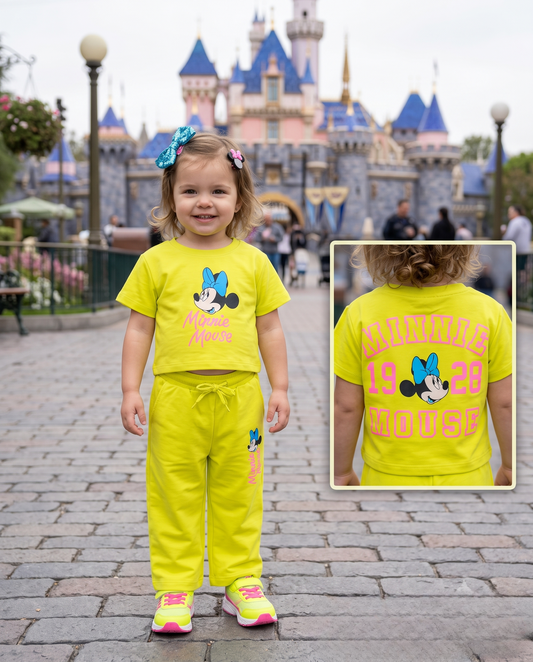 Girls Neon Minnie Mouse Co-ord Set